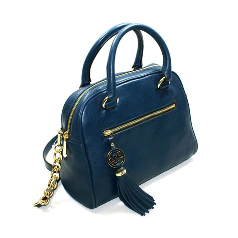 michael kors knox tassel medium satchel|Michael Kors Knox Tassel Medium Navy Leather Satchel With.